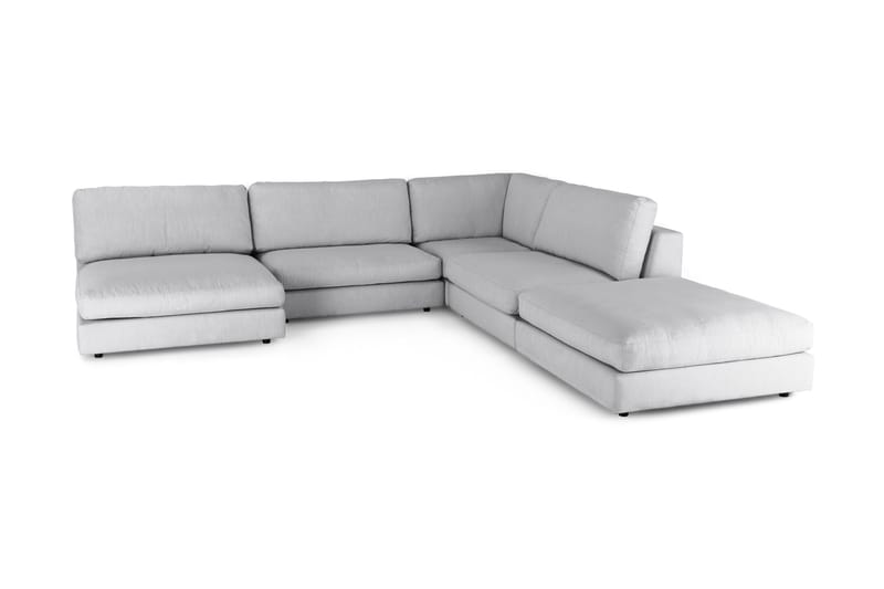 Arken 6-personers Vendbar L-formet Modulhjørnesofa med Chaiselong + Fodskammel i Stof - Grå - Møbler - Sofaer - Modulsofaer - Komplet modulsofa
