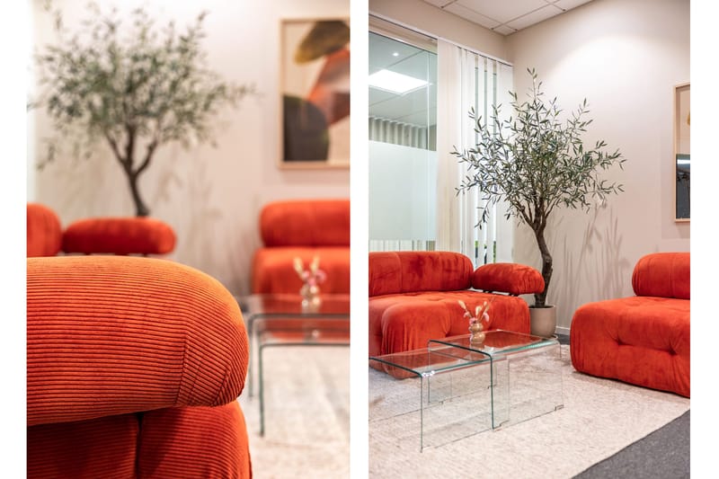 Belgin Modulsofa 2-personers - Rød Manchester - Møbler - Sofaer - Modulsofaer - Komplet modulsofa