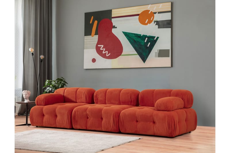 Belgin Modulsofa 3-personers - Rød - Møbler - Sofaer - Modulsofaer - Komplet modulsofa