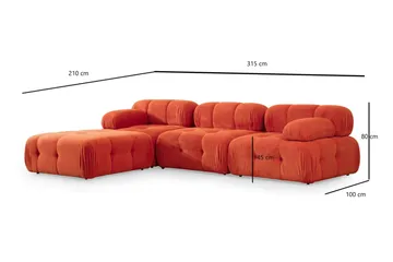 Belgin Modulsofa 3-personers - Rød - Møbler - Sofaer - Modulsofaer - Komplet modulsofa