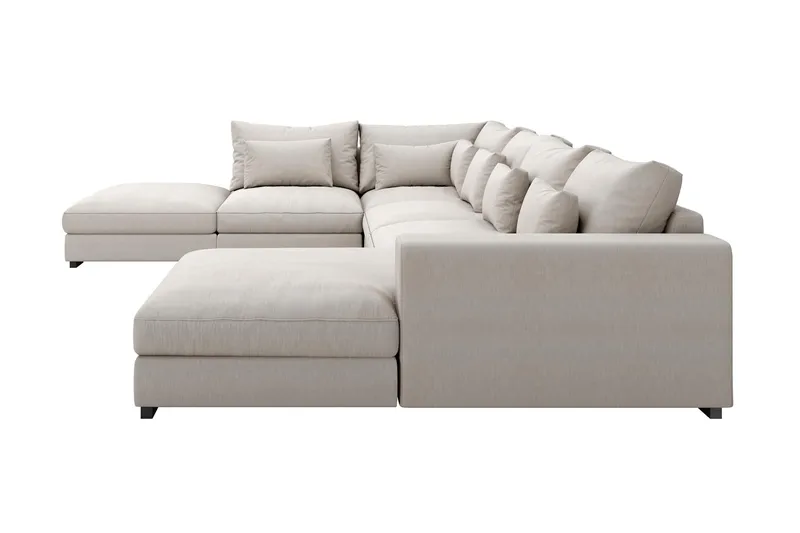 Dubai stor U-modulsofa med divan højre 432 cm ekstra dyb - Beige - Møbler - Sofaer - Modulsofaer - Komplet modulsofa