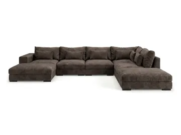 Dubai stor U-sofa modul med divan venstre ekstra dyb i Chenille