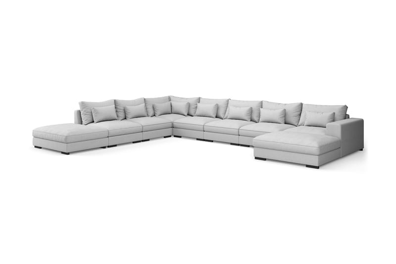 Dubai U-modulsofa Large med Chaiselong Højre - Lysegrå - Møbler - Sofaer - Modulsofaer - Komplet modulsofa