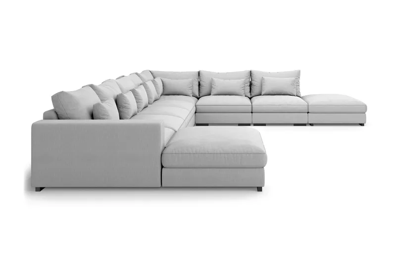 Dubai U-modulsofa Large med divan venstre ekstra dyb - lysegrå - Møbler - Sofaer - Modulsofaer - Komplet modulsofa