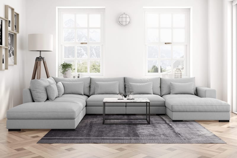Dubai U-modulsofa med Chaiselong Højre - Lysegrå - Møbler - Sofaer - U Sofa