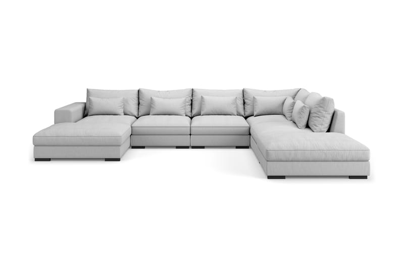 Dubai U-modulsofa med Chaiselong Venstre - Lysegrå - Møbler - Sofaer - Modulsofaer - Komplet modulsofa
