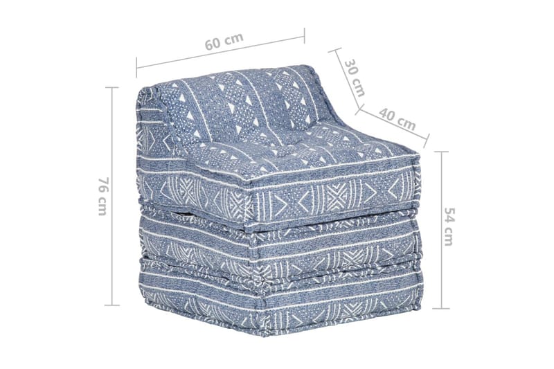 Modulær Loungesofa Stof Indigo - Komplet modulsofa