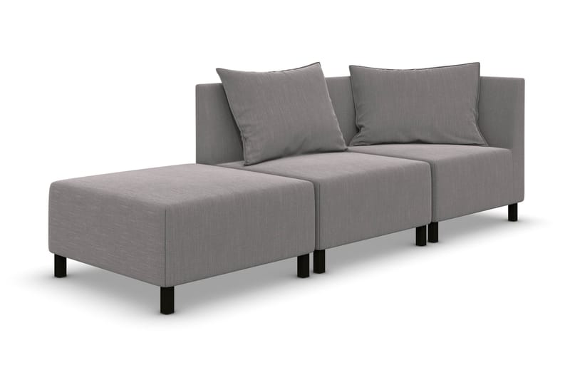 Noelia Modulsofa 2,5-pers med Puf - Hørgrå - Møbler - Sofaer - Modulsofaer - Komplet modulsofa