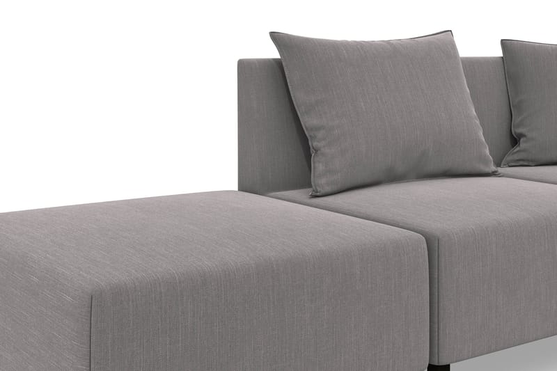Noelia Modulsofa 2,5-pers med Puf - Hørgrå - Møbler - Sofaer - Modulsofaer - Komplet modulsofa