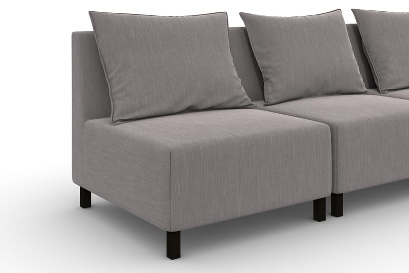 Noelia Modulsofa 3,5-pers med Puf - Hørgrå - Møbler - Sofaer - Modulsofaer - Komplet modulsofa