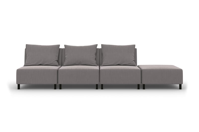 Noelia Modulsofa 3,5-pers med Puf - Hørgrå - Møbler - Sofaer - Modulsofaer - Komplet modulsofa