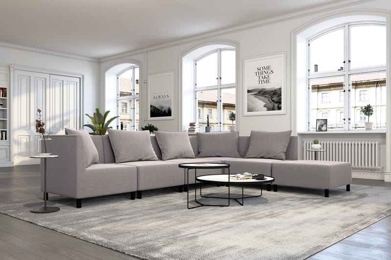 Noelia Modulsofa med Chaiselong Vendbar - Hørgrå - Møbler - Sofaer - Modulsofaer - Komplet modulsofa