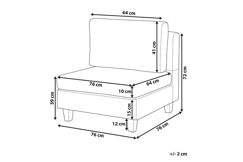 Skintebo Modulsofa - Grå - Møbler - Sofaer - Modulsofaer - Midtermodul