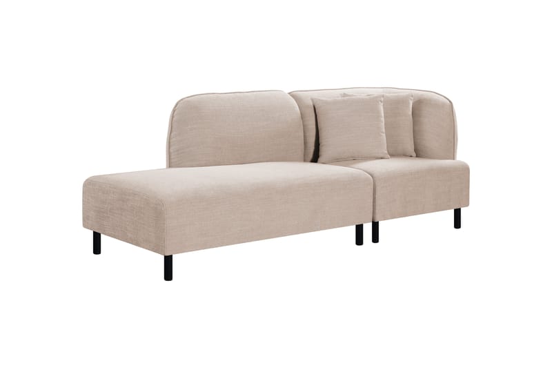 Space 2-Pers. Modulsofa med Chaiselong - Beige - Komplet modulsofa