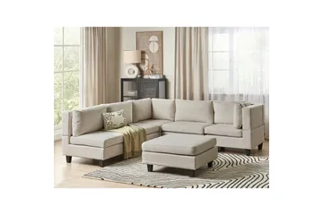 Komplett modulsoffa Beige, Black - Møbler - Sofaer - Modulsofaer - Komplet modulsofa