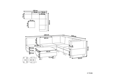 Komplett modulsoffa Beige, Black - Møbler - Sofaer - Modulsofaer - Komplet modulsofa