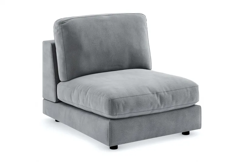 Arken 1-personers Midtermodul i Fløjl 90 cm bred, Lysegrå