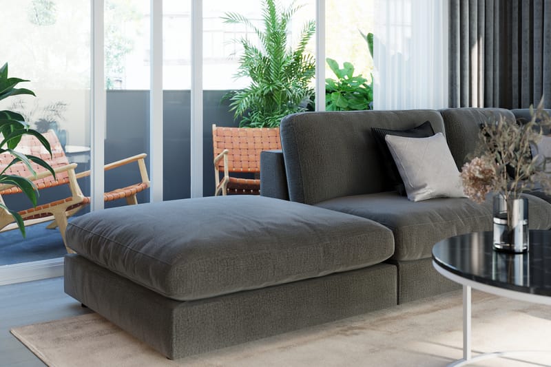 Arken 1-personers Midtermodul i Fløjl 70 cm bred - Mørkegrå - Møbler - Sofaer - Modulsofaer - Midtermodul