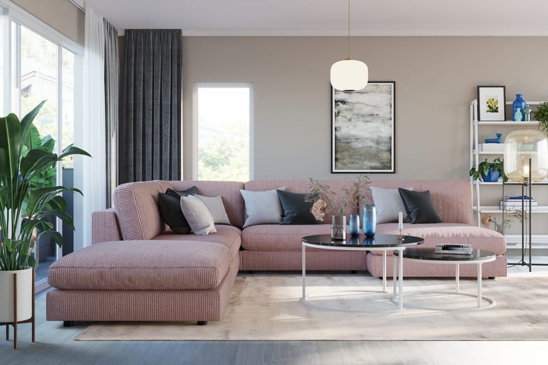 Arken 1-personers Midtermodul i Manchester 90 cm bred - Rosa - Møbler - Sofaer - Modulsofaer - Midtermodul