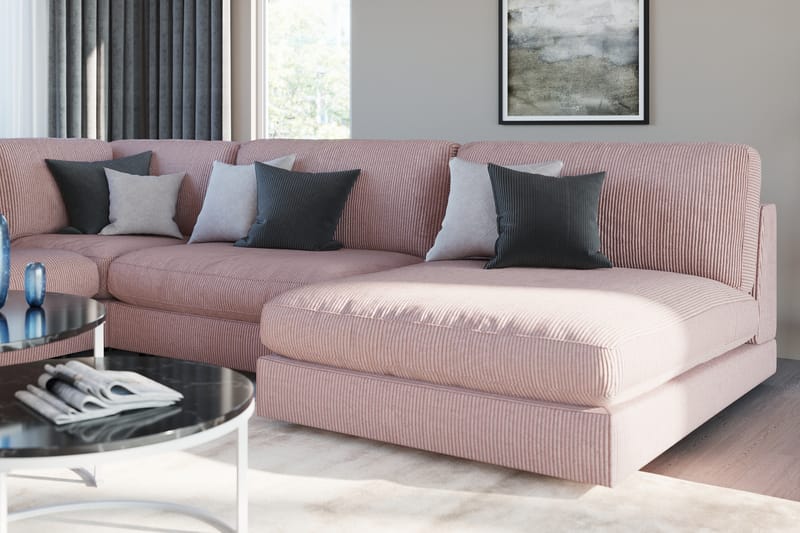 Arken 1-personers Midtermodul i Manchester 90 cm bred - Rosa - Møbler - Sofaer - Modulsofaer - Midtermodul