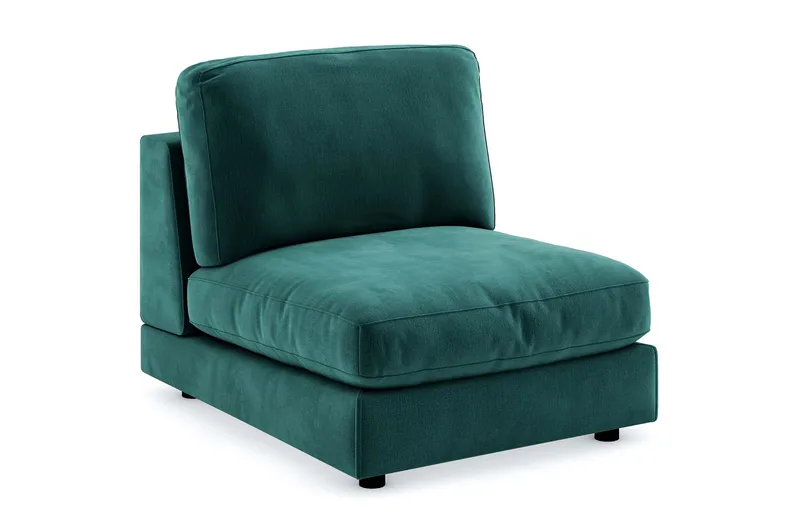 Arken 1-personers Midtermodul i Fløjl 90 cm bred - Grøn - Møbler - Sofaer - Modulsofaer - Midtermodul