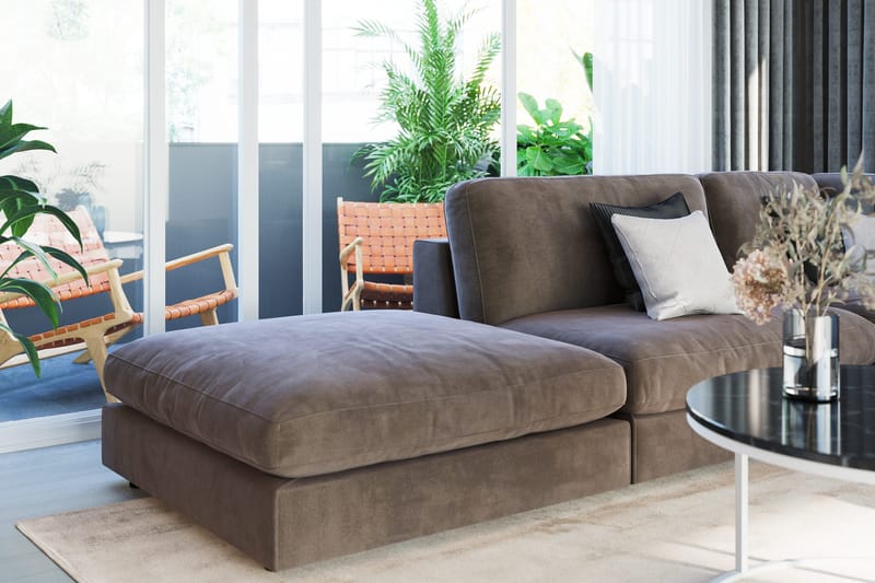 Arken 1-personers Midtermodul i Fløjl 70 cm bred - Brun - Møbler - Sofaer - Modulsofaer - Midtermodul