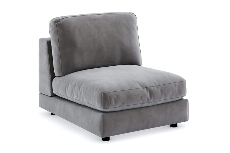 Arken 1-personers Midtermodul i Fløjl 90 cm bred, Mørkegrå