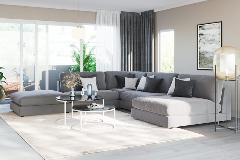 Arken 1-personers Midtermodul i Fløjl 90 cm bred - Lysegrå - Møbler - Sofaer - Modulsofaer - Midtermodul