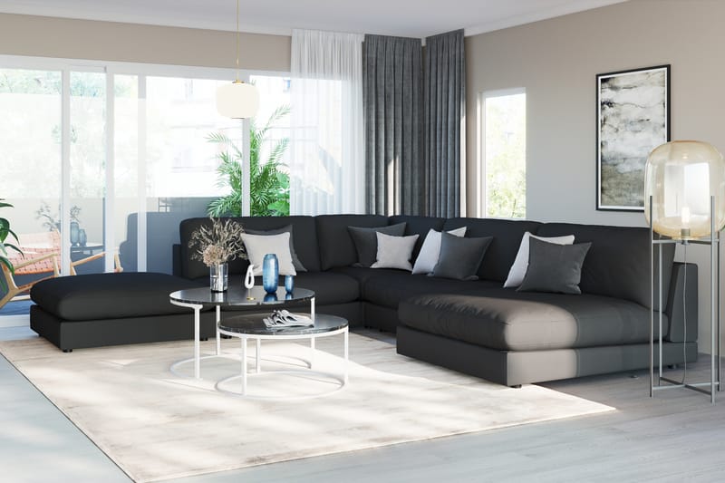 Arken 1-personers Midtermodul i Stof 90 cm bred - Sort - Møbler - Sofaer - Modulsofaer - Midtermodul