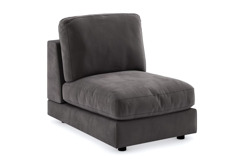 Arken 1-personers Midtermodul i Fløjl 70 cm bred - Mørkegrå - Møbler - Sofaer - Modulsofaer - Midtermodul