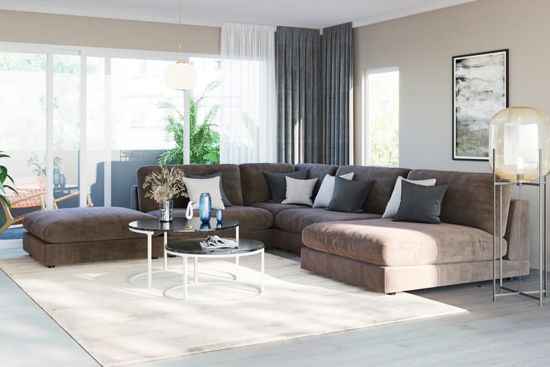 Arken 1-personers Midtermodul i Fløjl 90 cm bred - Brun - Møbler - Sofaer - Modulsofaer - Midtermodul