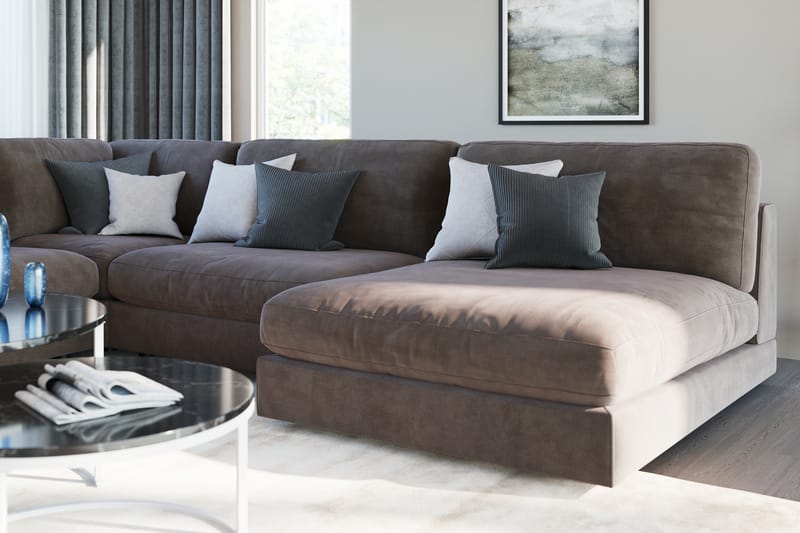 Arken 1-personers Midtermodul i Fløjl 90 cm bred - Brun - Møbler - Sofaer - Modulsofaer - Midtermodul