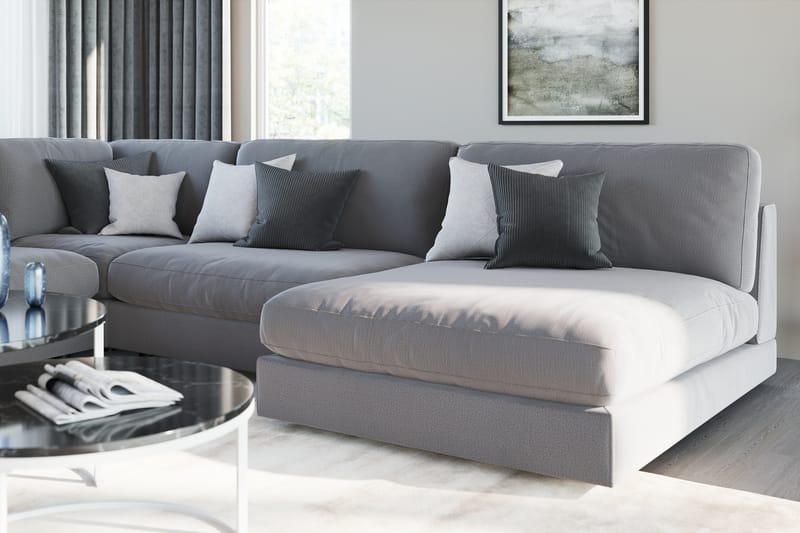 Arken 1-personers Midtermodul i Fløjl 70 cm bred - Lysegrå - Møbler - Sofaer - Modulsofaer - Midtermodul