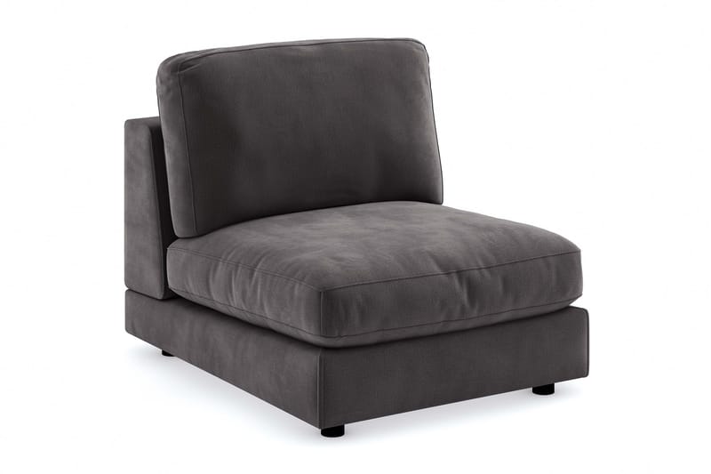 Arken 1-personers Midtermodul i Fløjl 90 cm bred - Mørkegrå - Møbler - Sofaer - Modulsofaer - Midtermodul