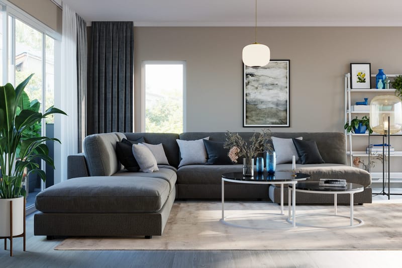 Arken 1-personers Midtermodul i Fløjl 90 cm bred - Mørkegrå - Møbler - Sofaer - Modulsofaer - Midtermodul