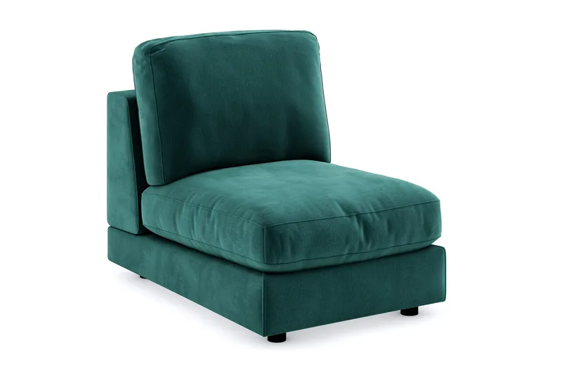 Arken 1-personers Midtermodul i Fløjl 70 cm bred - Grøn - Møbler - Sofaer - Modulsofaer - Midtermodul