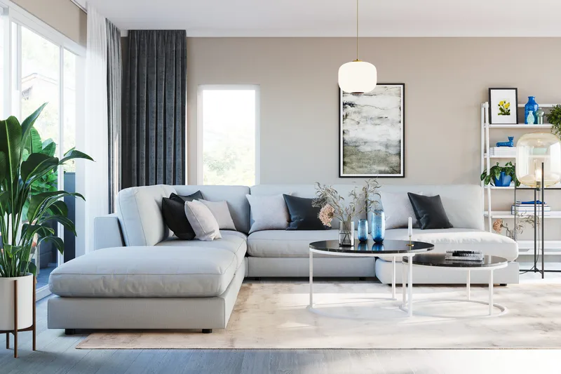 Arken 1-personers Midtermodul i Stof 70 cm bred - Beige - Møbler - Sofaer - Modulsofaer - Midtermodul