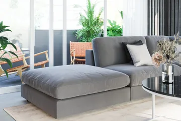 Arken 1-personers Midtermodul i Fløjl 70 cm bred - Lysegrå - Møbler - Sofaer - Modulsofaer - Midtermodul
