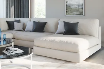 Arken 1-personers Midtermodul i Stof 90 cm bred - Beige - Møbler - Sofaer - Modulsofaer - Midtermodul