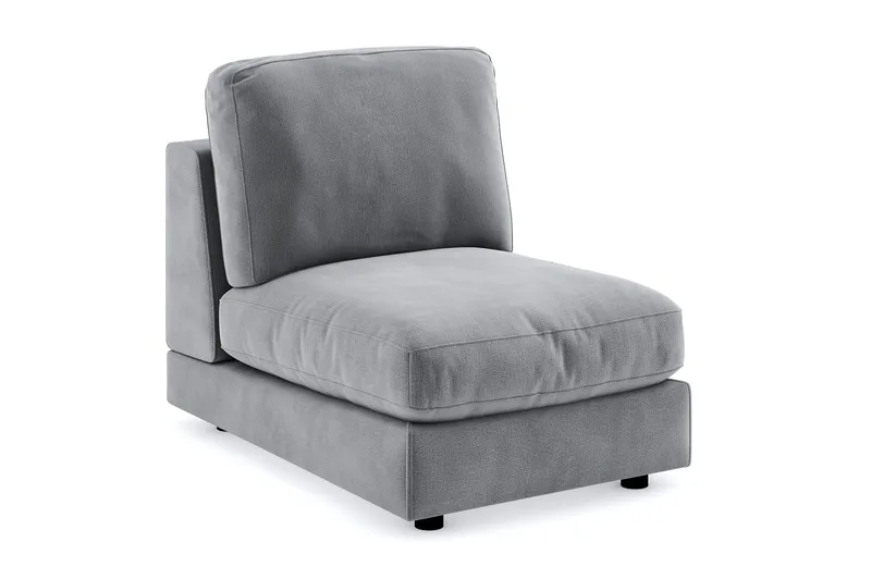 Arken 1-personers Midtermodul i Fløjl 70 cm bred - Lysegrå - Møbler - Sofaer - Modulsofaer - Midtermodul