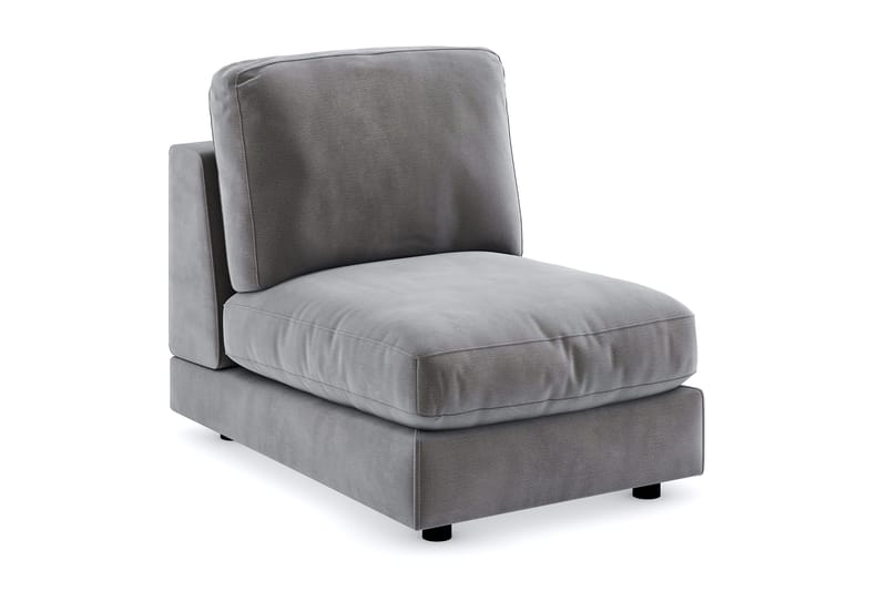 Arken 1-personers Midtermodul i Fløjl 70 cm bred - Mørkegrå - Møbler - Sofaer - Modulsofaer - Midtermodul