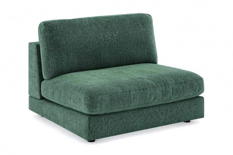 Arken 2-personers Midtermodul i Fløjl 120 cm bred, Mørkegrøn