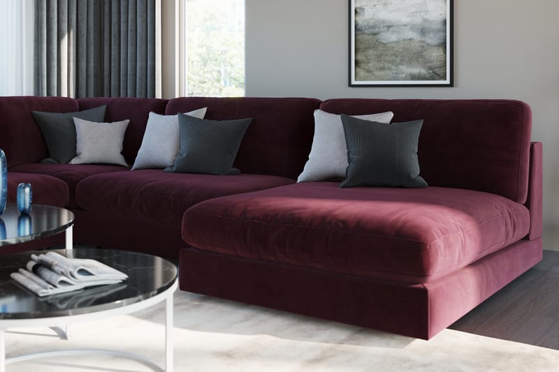 Arken 2-personers Midtermodul i Fløjl 120 cm bred - Lilla - Møbler - Sofaer - Modulsofaer - Midtermodul