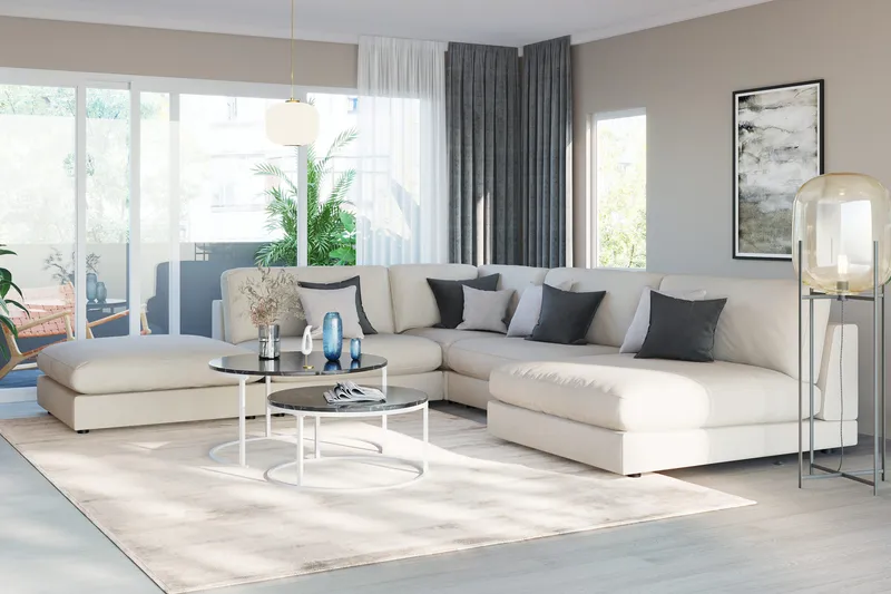 Arken 2-personers Midtermodul i Stof 120 cm bred - Beige - Møbler - Sofaer - Modulsofaer - Midtermodul