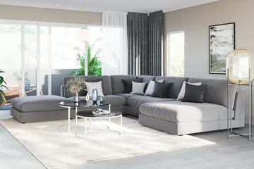 Arken 2-personers Midtermodul i Fløjl 120 cm bred - Lysegrå - Møbler - Sofaer - Modulsofaer - Midtermodul