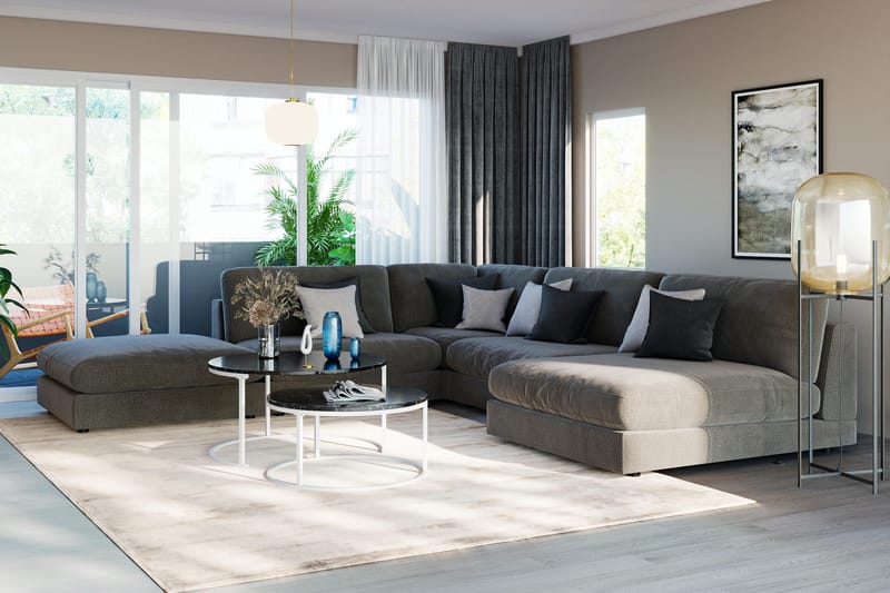 Arken 2-personers Midtermodul i Fløjl 120 cm bred - Mørkegrå - Møbler - Sofaer - Modulsofaer - Midtermodul