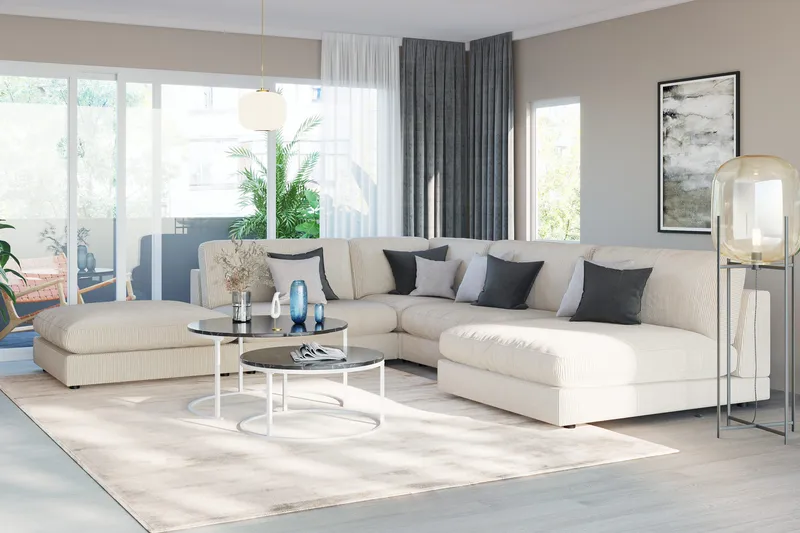 Arken 2-personers Midtermodul i Manchester 120 cm bred - Beige - Møbler - Sofaer - Modulsofaer - Midtermodul