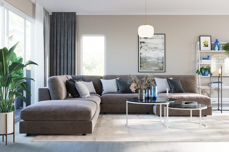 Arken 2-personers Midtermodul i Fløjl 120 cm bred - Brun - Møbler - Sofaer - Modulsofaer - Midtermodul