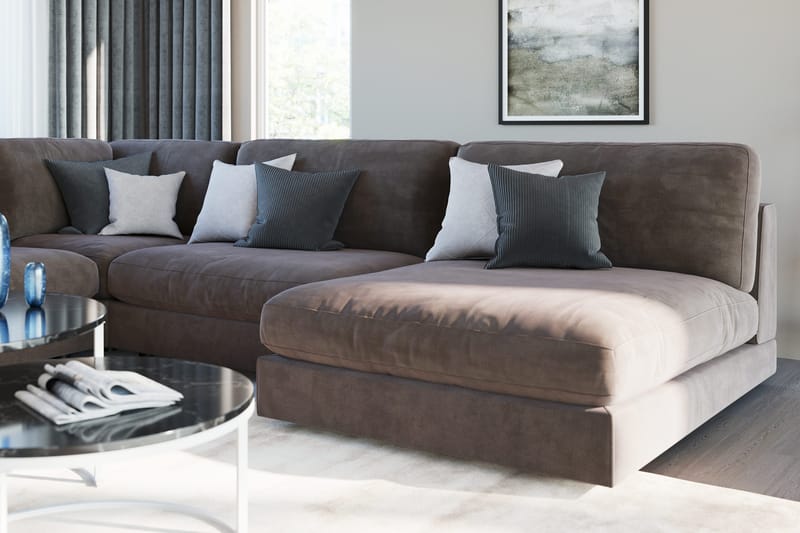 Arken 2-personers Midtermodul i Fløjl 120 cm bred - Brun - Møbler - Sofaer - Modulsofaer - Midtermodul