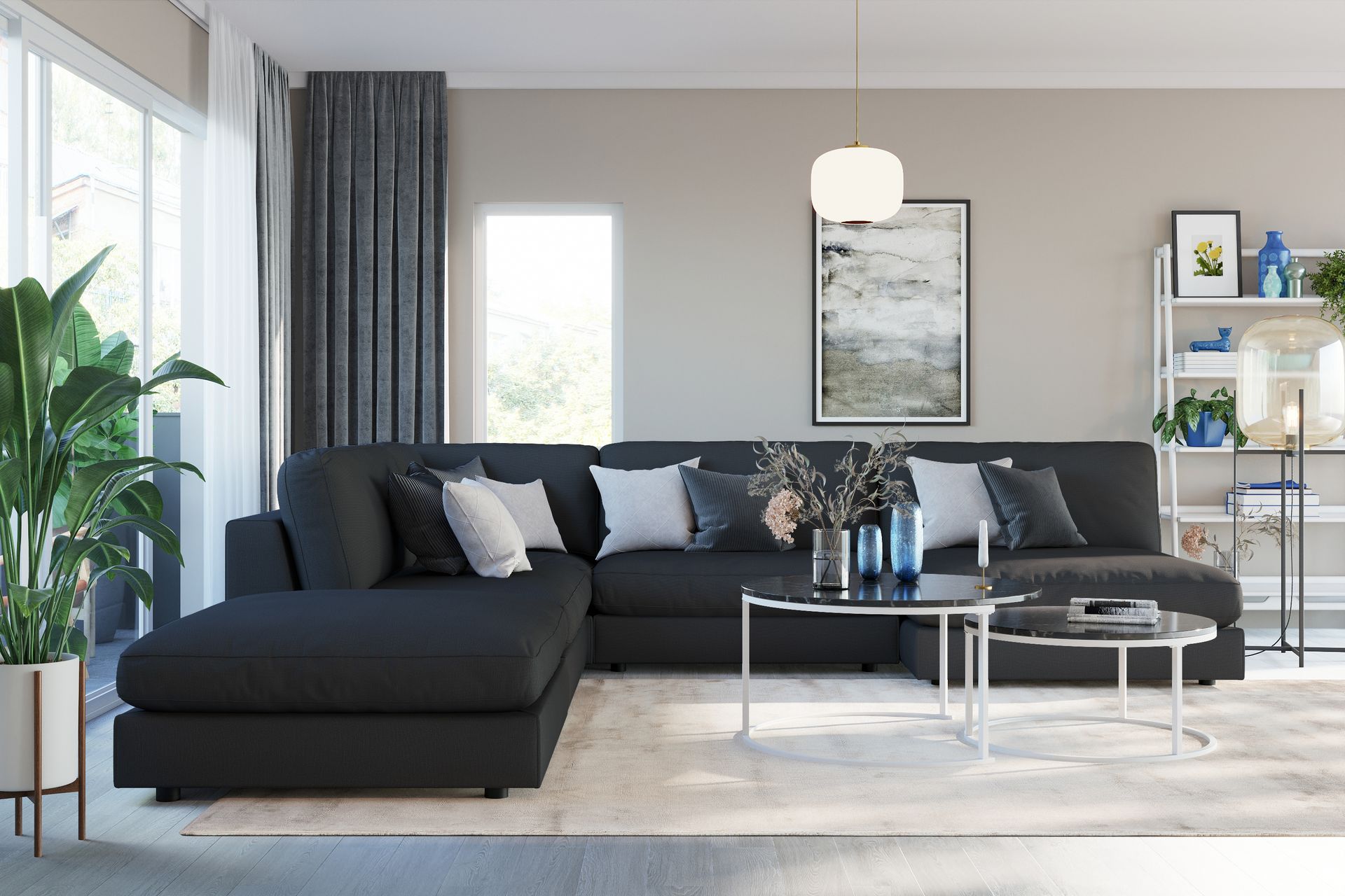 Arken 2-personers Midtermodul i Stof 120 cm bred - Lysegrå - Møbler - Sofaer - Modulsofaer - Midtermodul